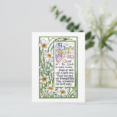 ヴィンテージ華美宗教復活祭の聖句とナルシシ シーズンポストカード (スタンド正面)