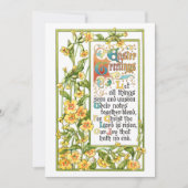 ヴィンテージ華美宗教復活祭の賛美歌とプリムローズ シーズンカード (正面)