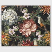 ヴィンテージ華美牡丹とrosのシームレスなパターン ラッピングペーパー (フラット)