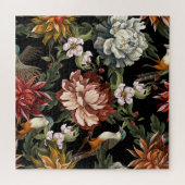 ヴィンテージ華美牡丹、バラ、鳥。 ジグソーパズル (横)