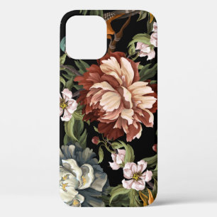 ヴィンテージ華美牡丹、バラ、鳥。 iPhone 12ケース