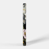 ヴィンテージ華美牡丹、バラ、鳥。 iPhoneケース (右側面)