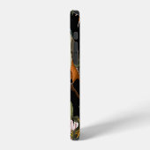 ヴィンテージ華美牡丹、バラ、鳥。 iPhoneケース (左側面)