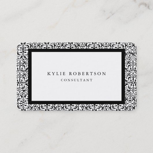 ヴィンテージ華美白黒クラシカルプロフェッショナル 名刺 (正面)