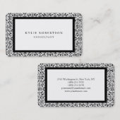 ヴィンテージ華美白黒クラシカルプロフェッショナル 名刺 (正面/裏面)