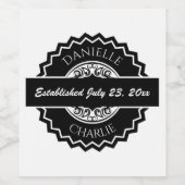 ヴィンテージ華美白黒シール ワインラベル (シングルラベル)