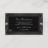 ヴィンテージ華美白黒スパークルジュエリーイニシャル 名刺 (裏面)