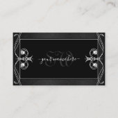 ヴィンテージ華美白黒スパークルジュエリーイニシャル 名刺 (正面)