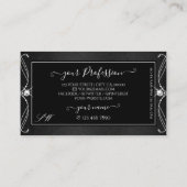 ヴィンテージ華美白黒スパークルジュエルズモノグラム 名刺 (裏面)