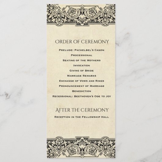 ヴィンテージ華美結婚式 プログラム (裏面)