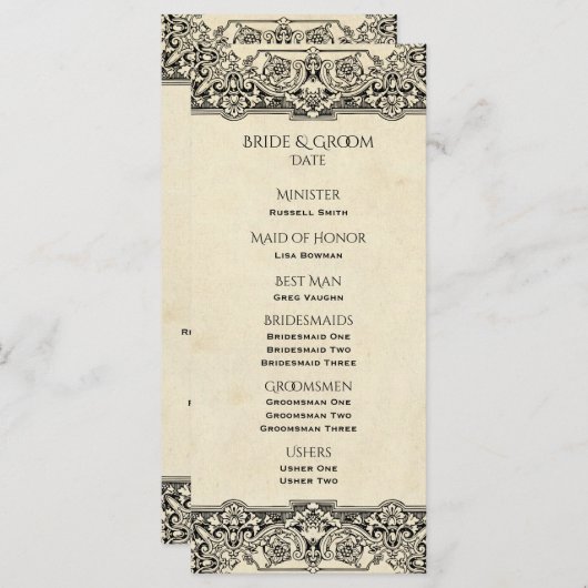 ヴィンテージ華美結婚式 プログラム (正面/裏面)