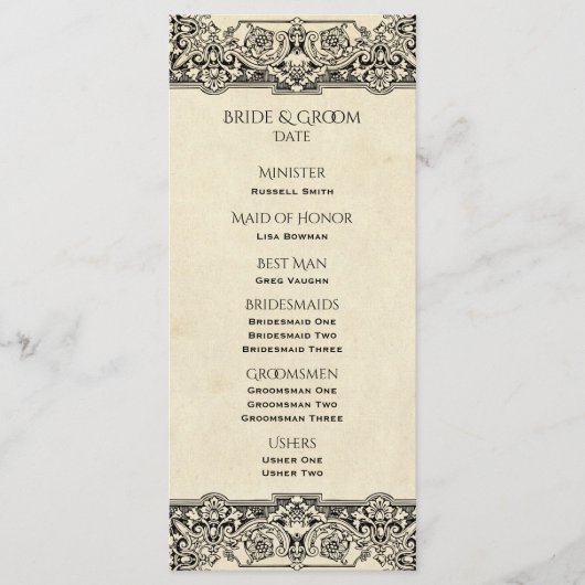 ヴィンテージ華美結婚式 プログラム (正面)