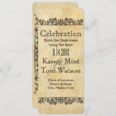 ヴィンテージ華美縁ど招待状 セーブザデート (正面/裏面)