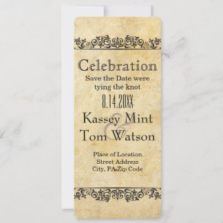 ヴィンテージ華美縁ど招待状 セーブザデート