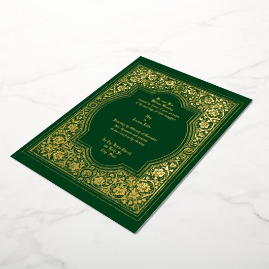 ヴィンテージ華美縁ど結婚s 箔招待状 (回転した状態)