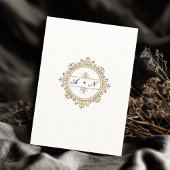 ヴィンテージ華美金ゴールドコーナーホワイトイスラム結婚教徒 招待状