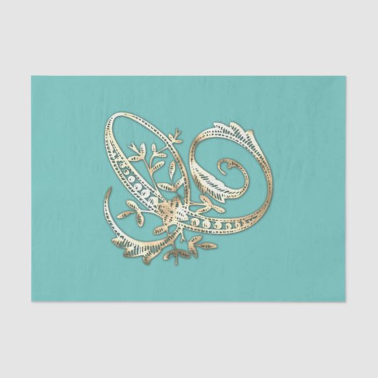 ヴィンテージ華美金ゴールドモノグラムCティッシュペーパー 薄葉紙 (正面)