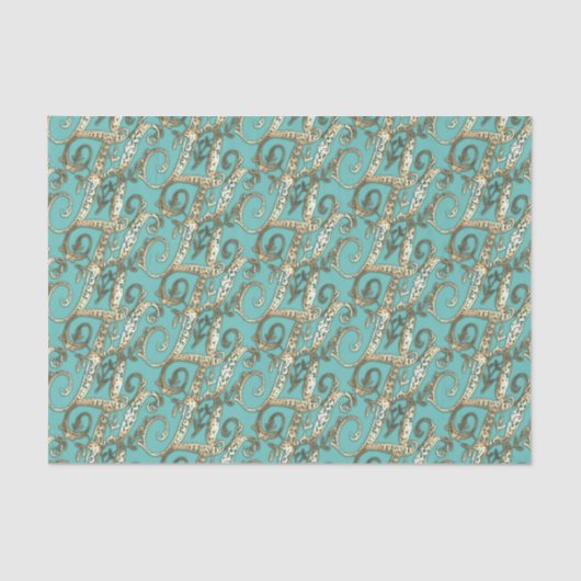 ヴィンテージ華美金ゴールドモノグラムKティッシュペーパー 薄葉紙 (正面)