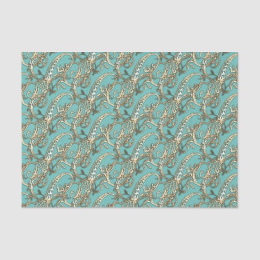 ヴィンテージ華美金ゴールドモノグラムSティッシュペーパー 薄葉紙 (正面)