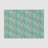 ヴィンテージ華美金ゴールドモノグラムVティッシュペーパー 薄葉紙 (正面)