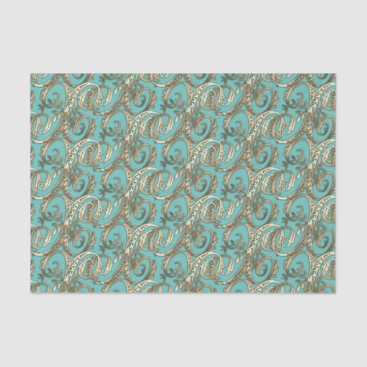 ヴィンテージ華美金ゴールドモノグラムXティッシュペーパー 薄葉紙 (正面)