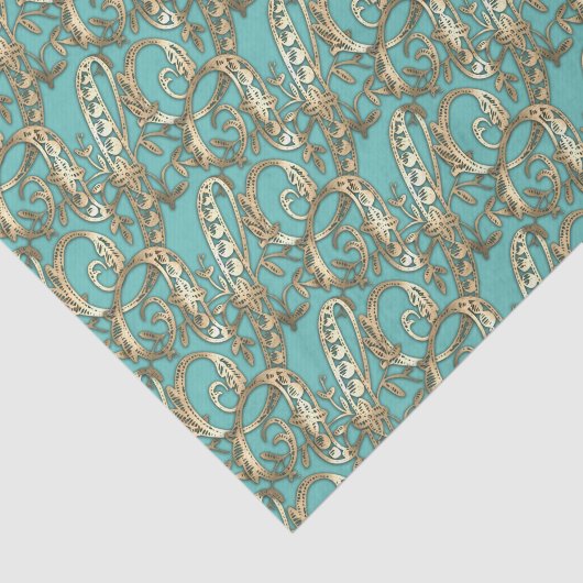 ヴィンテージ華美金ゴールドモノグラムYティッシュペーパー 薄葉紙 (詳細)