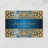 ヴィンテージ華美金ゴールド及び青色玉飾りイベントプランナー 名刺 (正面)