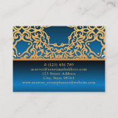 ヴィンテージ華美金ゴールド及び青色玉飾りイベントプランナー 名刺 (裏面)