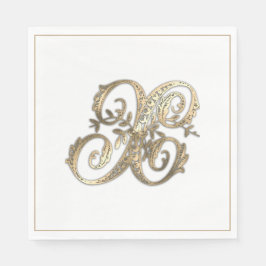 ヴィンテージ華美金ゴールドX スタンダードランチョンナプキン