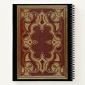 ヴィンテージ華美金箔付きレザーブックカバー ノートブック (裏面)