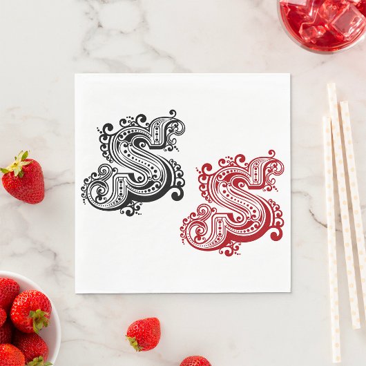 ヴィンテージ華美Sモノグラム スタンダードランチョンナプキン