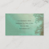 ヴィンテージ落ち着く緑の森の木の瞑想 名刺 (裏面)