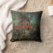 ヴィンテージ落書き化粧枕 クッション (ブランケット)