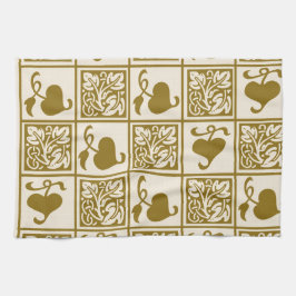 ヴィンテージ葉つる植物 キッチンタオル