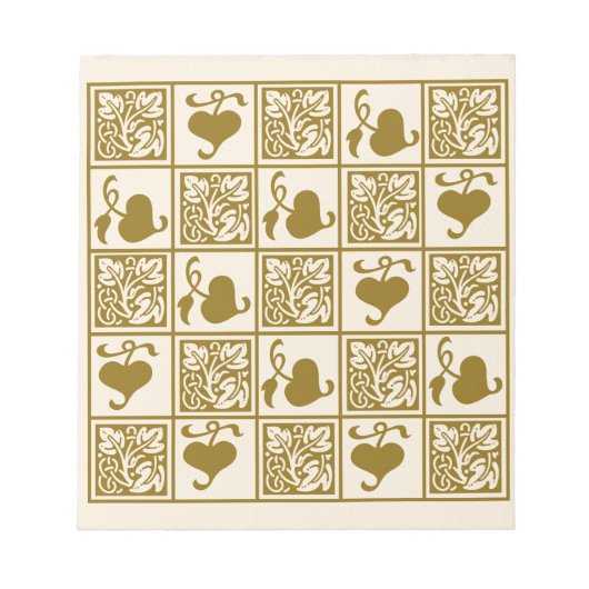 ヴィンテージ葉つる植物 ノートパッド (正面)