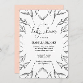 ヴィンテージ葉と果実 |赤ちゃんシャワー 招待状