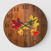 ヴィンテージ葉の木目大時計のカエデ ラージ壁時計 (正面)