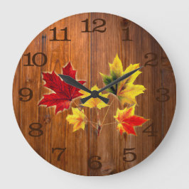 ヴィンテージ葉の木目大時計のカエデ ラージ壁時計