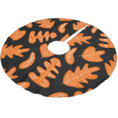 ヴィンテージ葉エキゾチック植物パターン ブラッシュドポリエステルツリースカート (アングル)