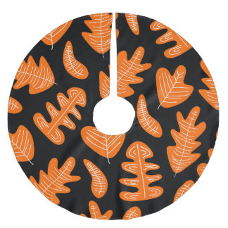 ヴィンテージ葉エキゾチック植物パターン ブラッシュドポリエステルツリースカート