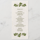 ヴィンテージ葉オークラップ結婚のメニューカード メニュー (正面)
