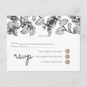 ヴィンテージ葉ガーデンクラシックズバジェット結婚ズ インビテーションポストカード (正面)