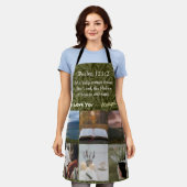 ヴィンテージ葉クリスチャンへの贈り物グリーン エプロン (着用した状態)