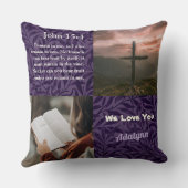 ヴィンテージ葉ス・ヴァイオレット女性用クリスチャン・ギフト クッション (裏面)