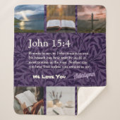 ヴィンテージ葉ス・ヴァイオレット女性用クリスチャン・ギフト シェルパブランケット (正面)