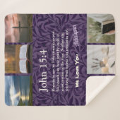 ヴィンテージ葉ス・ヴァイオレット女性用クリスチャン・ギフト シェルパブランケット (正面(横))