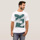 ヴィンテージ葉パターン背景 Tシャツ (正面フル)