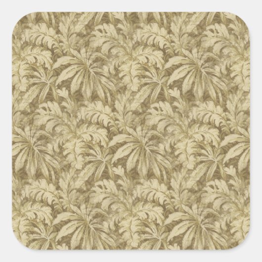 ヴィンテージ葉パーム壁紙 – アンティークパターン スクエアシール (正面)