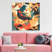 ヴィンテージ葉フローラ#2 キャンバスプリント (インサイチュ (リビング))