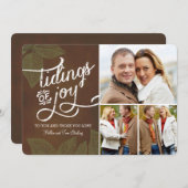 ヴィンテージ葉ホリデーフォトカード シーズンカード (正面/裏面)